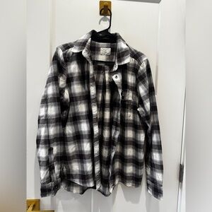 Brown and White Plaid womens Shirt smith + rogue large button down